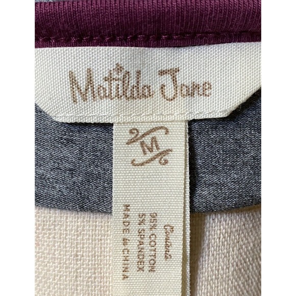 Matilda Jane Raglan Womens M Tee With Matching L Leggings Grey Purple Floral Set - Picture 5 of 10
